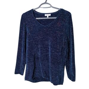 Habitat‎ Sweater Navy Chenille Confetti Swing Sweater Size Small
